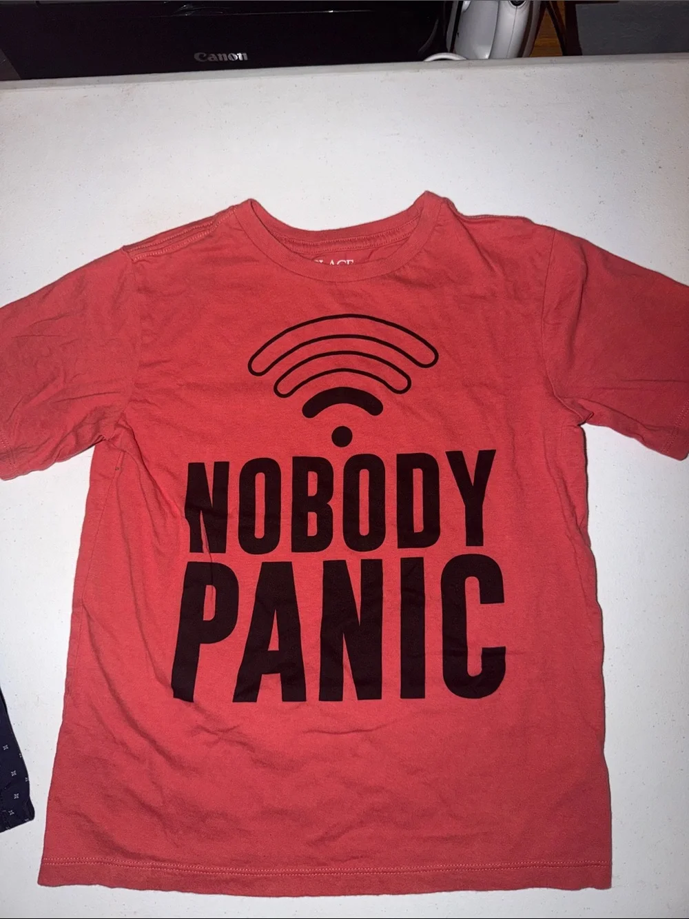 The Children's Place Coral Red Short-Sleeve Tee with Black Graphic